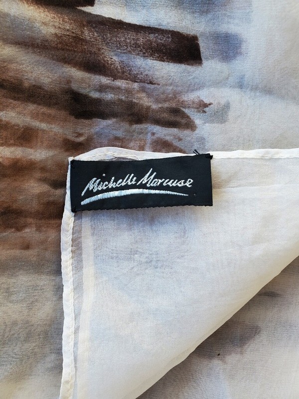 Vintage Hand-Dyed Silk Chiffon Scarf/Shawl Israel Fiber Artist Michelle Marcuse gallery