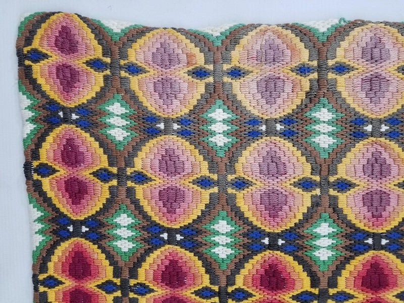 Vintage Italian Bargello Needlepoint Wool Panel 89x59cms gallery