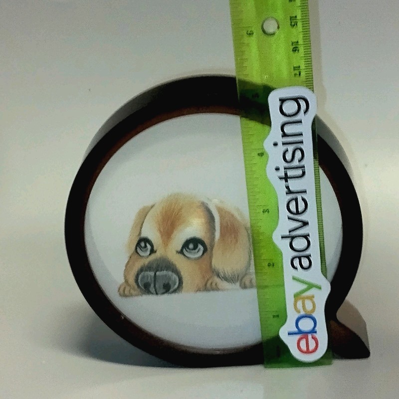 Chinese Silk Embroidery Round Double Sided Framed Puppy Dog Stitch Metallic Shu gallery
