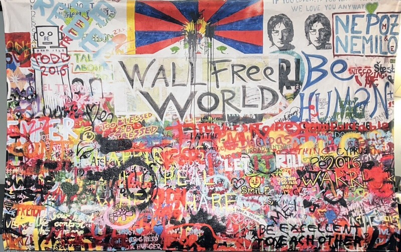 Simsant Wall Tapestry John Lennon Graffiti Wall in Czech Republic