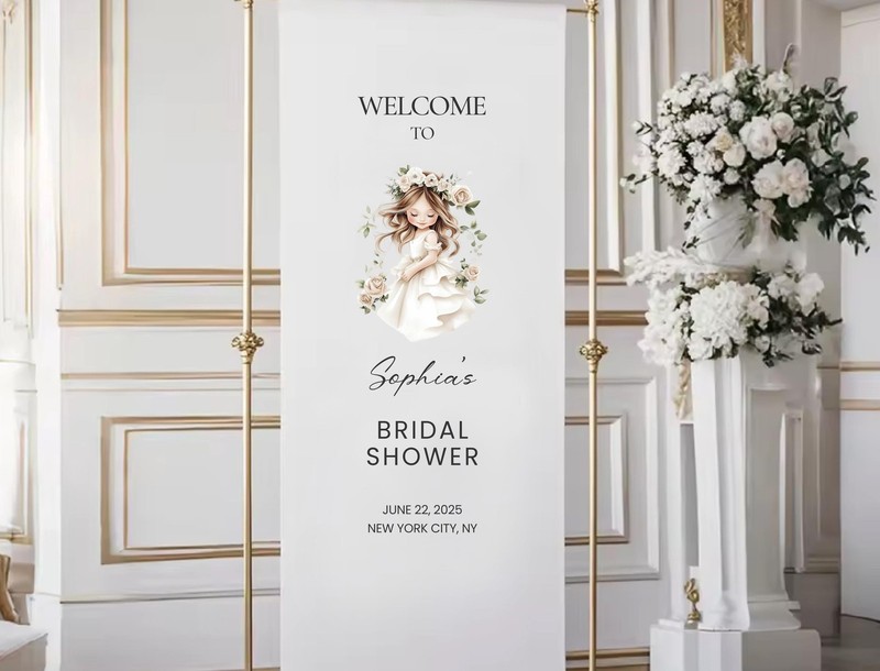 Custom Sign Wedding Welcome Sign Handmade Cotton Banner Custom Names Date Rustic gallery