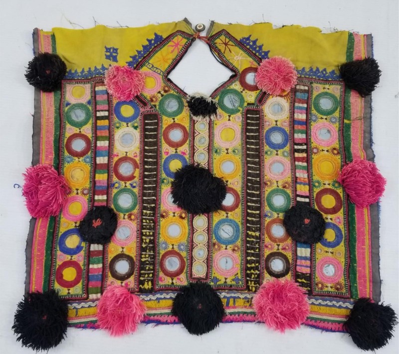 Vintage Traditional Kuchi Banjara Embroidered Neck Panel 45x43cms