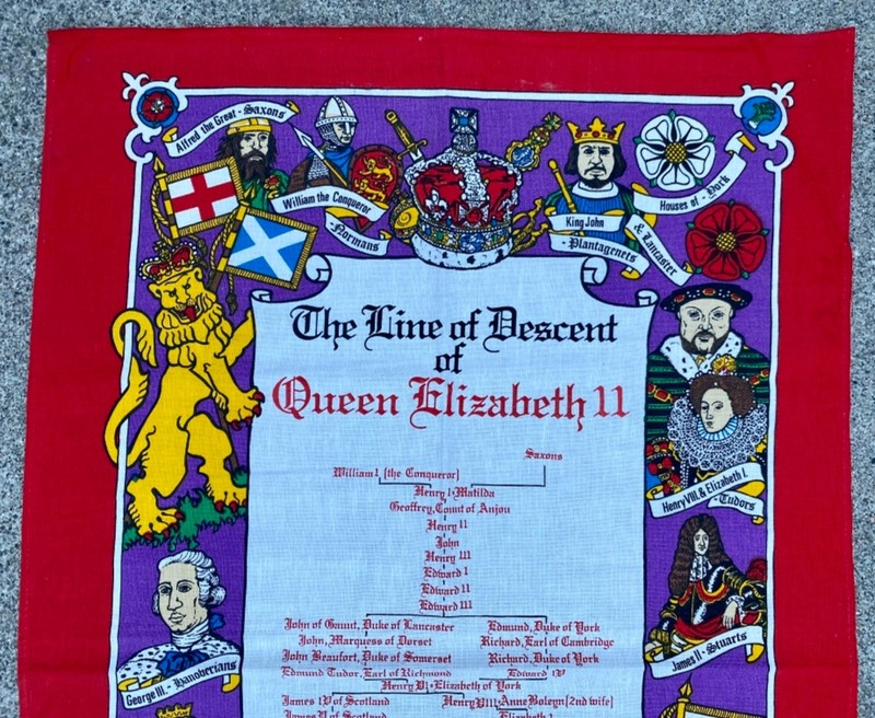 The Line of Descent of Queen Elizabeth II : Samsons : Fabric Sign : 29" x 19" gallery