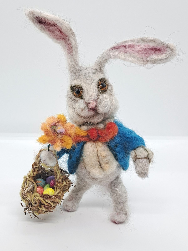 Handmade Easter Bunny Felt Art Doll gallery