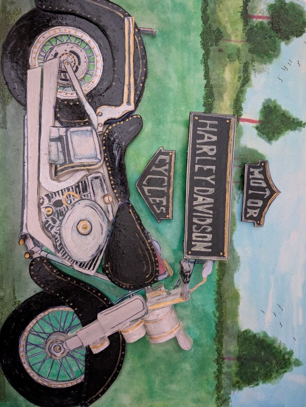 picture of a 3d motorcycle