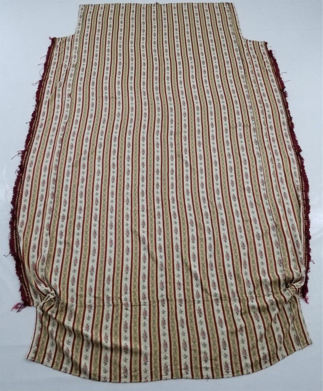 Vintage French Woven Brocade Floral Striped Panel 240x140cms