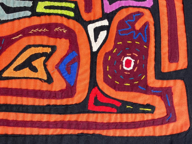 TRADITIONAL MOLA WALL ART from Panama/ Unique vintage art made by FOLK women gallery