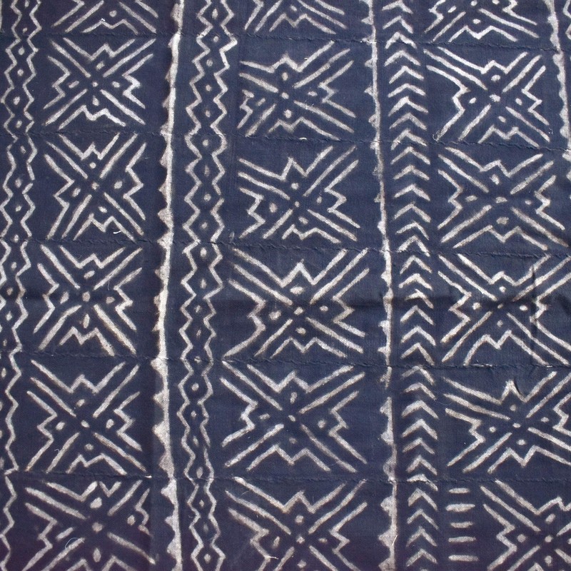 Bògòlanfini Black Mudcloth Textile Mali 60.5x30 Inch