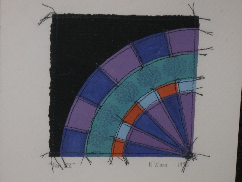 Kate Ward Thacker (High Heel III) Woven Fabric Textiles Art Matted Signed gallery