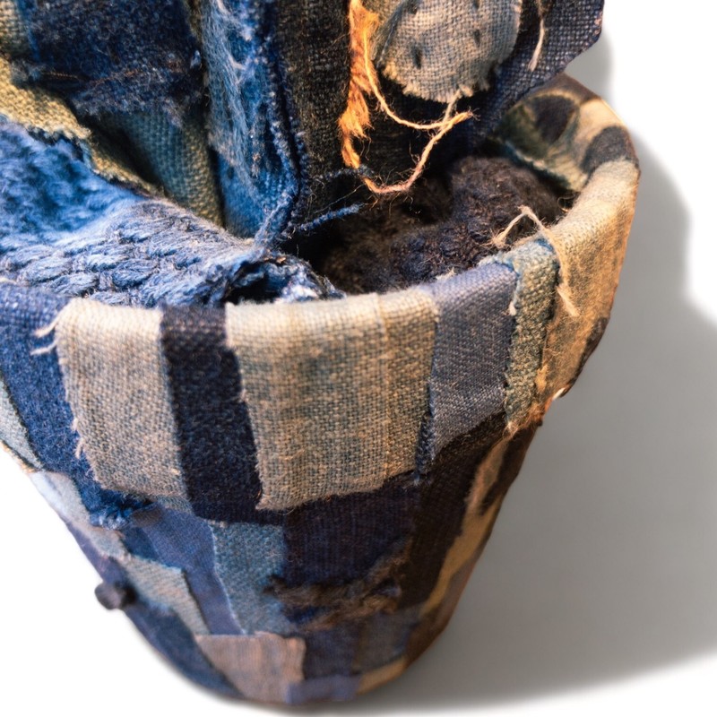 Handmade Indigo-Dyed Boro Fabric Mini Cactus | Unique Home Décor 1 gallery