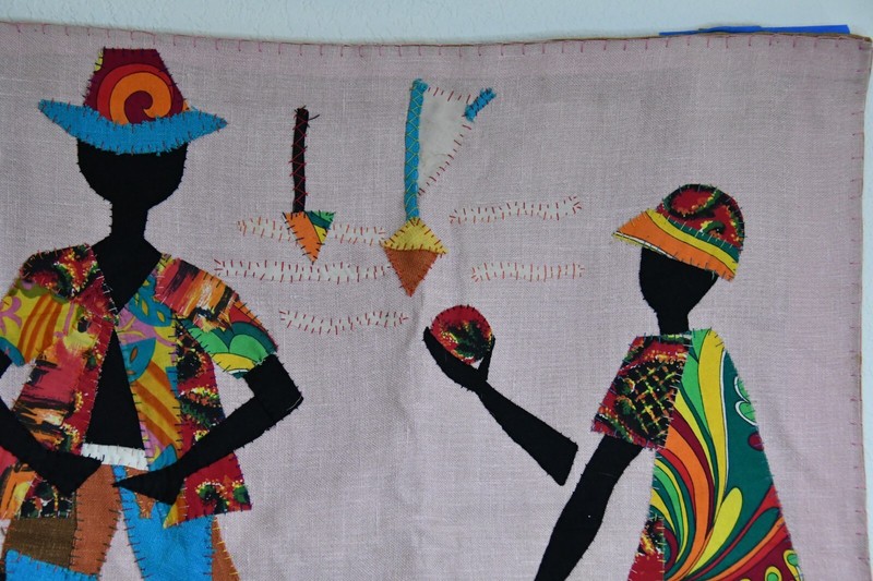 Jean Joseph Vintage Folk Art Tapestry Haitian gallery