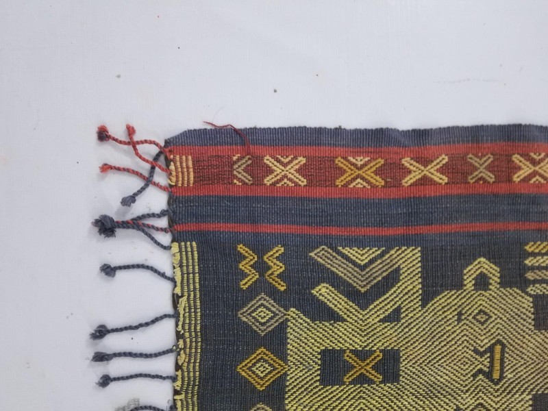 Vintage Indonesian Sumba Hinggi Ikat Handwoven Ceremonial Cloth 127x35cm gallery