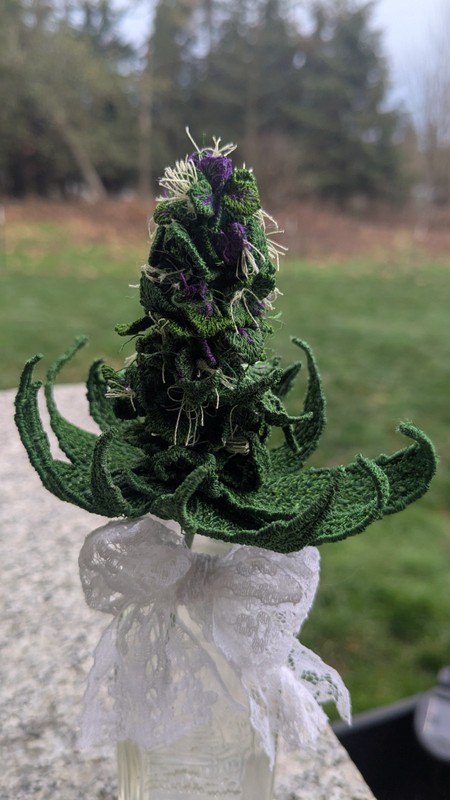 Replica Marijuana Cannabis Bud Embroidery Thread Sculpture