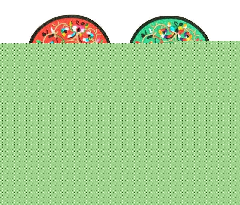4 pcs Set Vintage Chinese Miao Aboriginal Tribe Handmade Fabric Embroidery Patch
