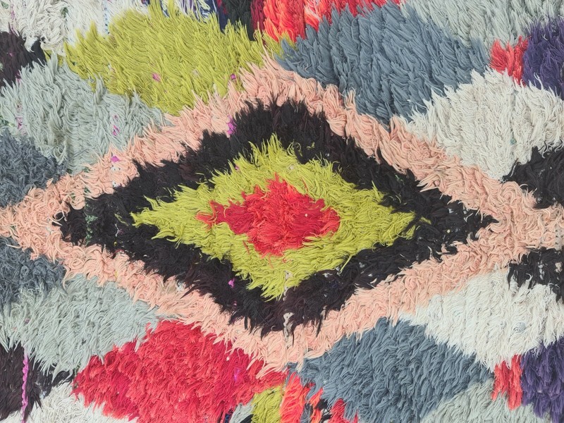 Moroccan Handmade Vintage Runner Rug 2'4"x11'9"Geometric Berber Red Black Carpet gallery