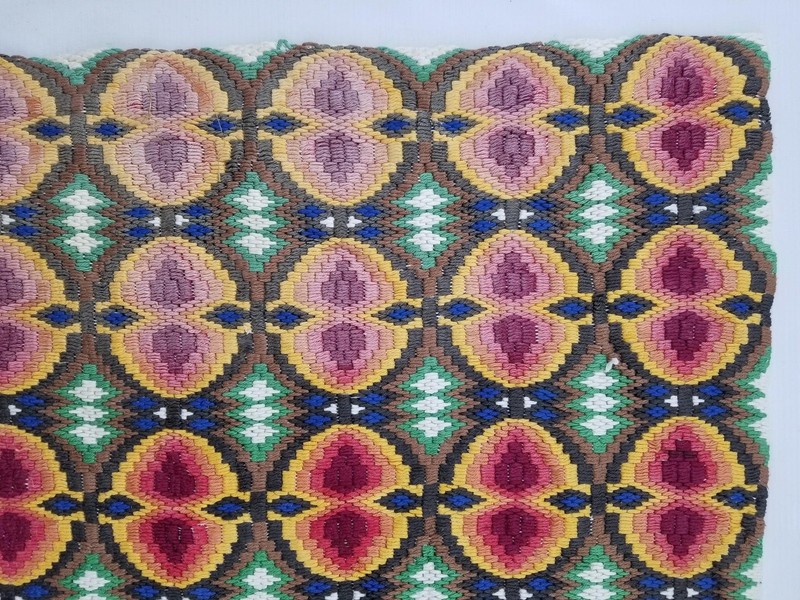 Vintage Italian Bargello Needlepoint Wool Panel 89x59cms gallery