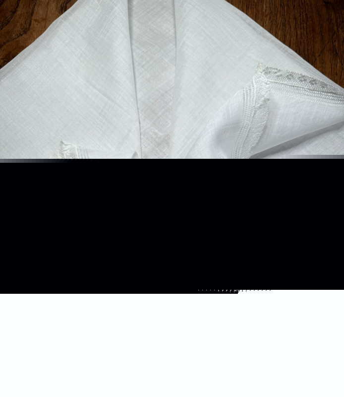 Hand-embroidered handkerchief – monogram FB – white – 19th century