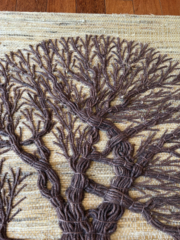 Vtg Made in India Hand Woven Tapestry 3D Tree of Life Hanging Textile-36"x 34" gallery