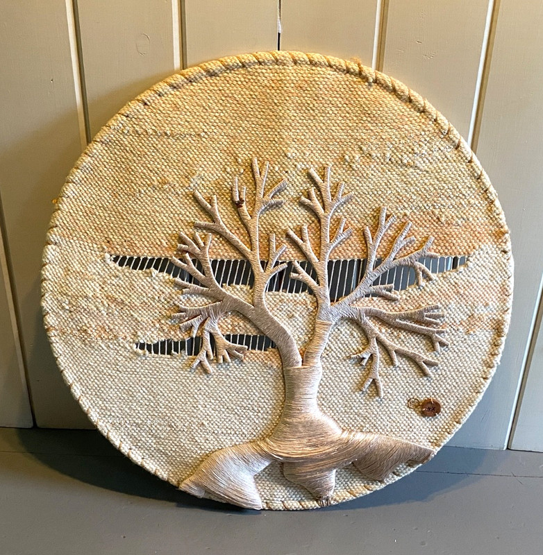 Vtg 80s Don Freedman 34″ Tree of Life Fiber Wall Art Sculpture Woven Post Modern