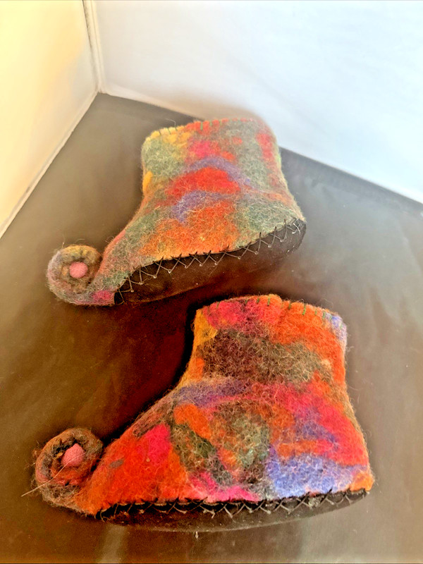 Cute Handmade Hand Felted Childrens 100% Wool Booties