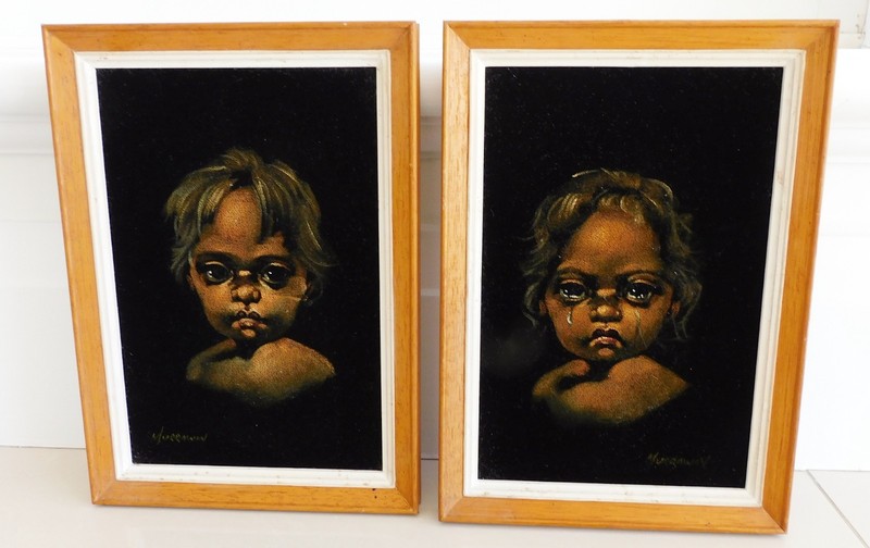 VINTAGE set of 2 Aboriginal Velvet Art by Colin Noel Chandler ‘Murrawin’