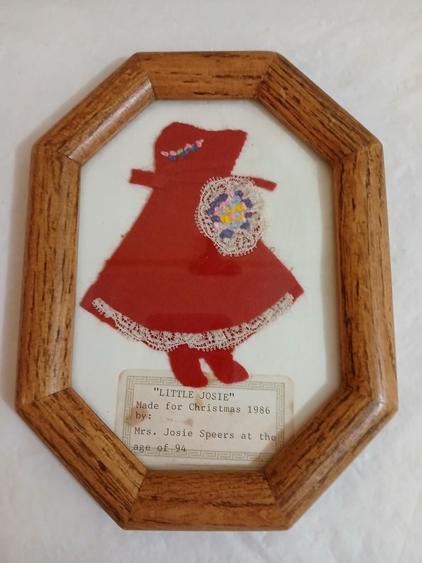 VTG 1986 Little Josie Felt Framed Folk Art Wall Decor by Mrs Josie Speers Age 94 gallery