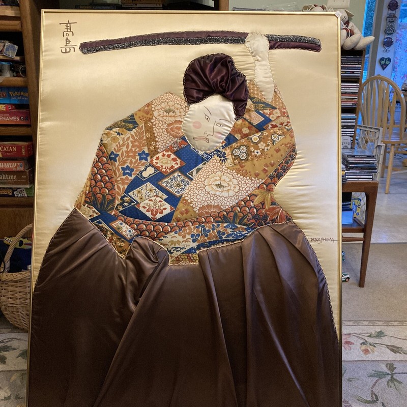 TakaShima Signed Original Artwork “The Warrior”. Quilted Soft Sculpture 36 X 48
