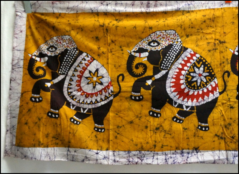 Ethnic East Indian India Elephant Batik Fabric/Wall Hanging 56 X 22 In #RA140 gallery