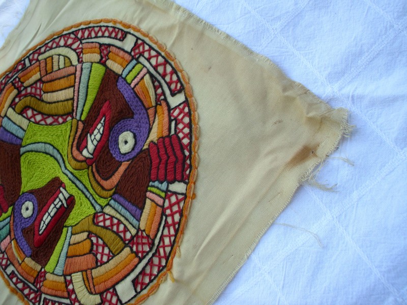 Vintage Mandala Faces Tapestry Wall Hanging Tribal Monsters Original Artwork Art gallery