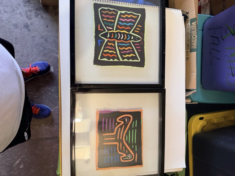 Handmade Framed Mola Textile Art – Set of 2 – Colorful Folk Embroidery gallery