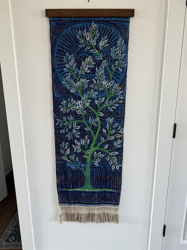 Vintage Serigraph On Linen Tom Tru Robert Bushong Mid Century