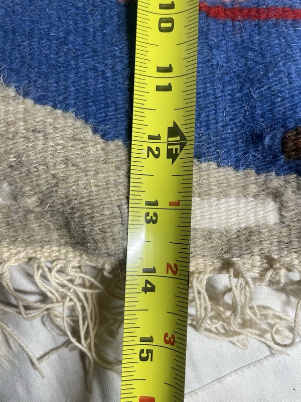 RARE Vtg Small Greek Santorini? Wool Hand Woven Wall Art Mediterranean Village gallery