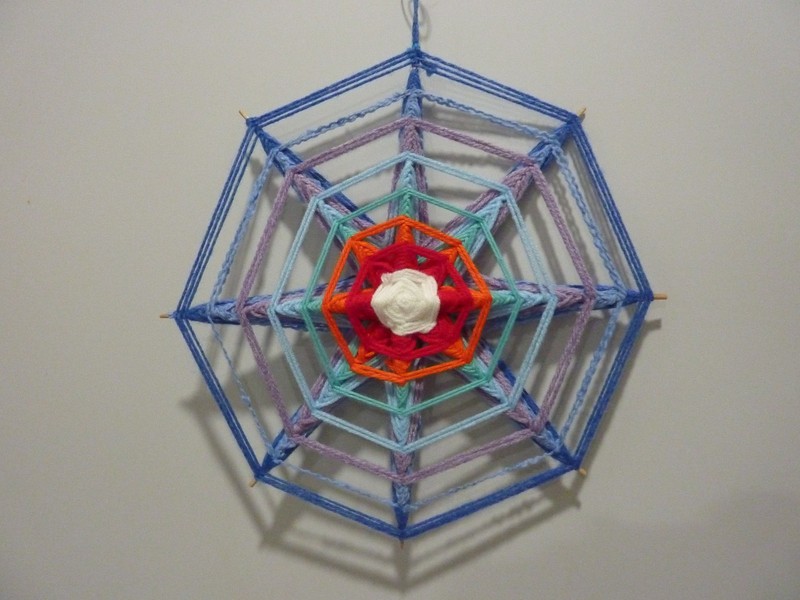 Vintage Woven Wall Hanging BOHO MANDALA 12'' gallery