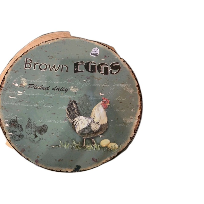 Wall Decor Hen Brown Eggs Picked Daily 13" Acrylic Plate