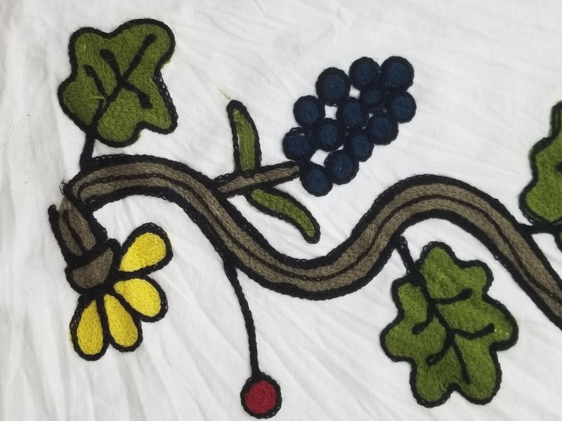 Antique Traditional Kashmiri Crewelwork Tree of Life Motif Textile Panel 295x152 gallery
