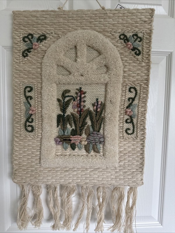 1987 I.C.A. 3D 100% Jute Hand Woven Art,Wall Hanging,Tapestry WINDOW From India