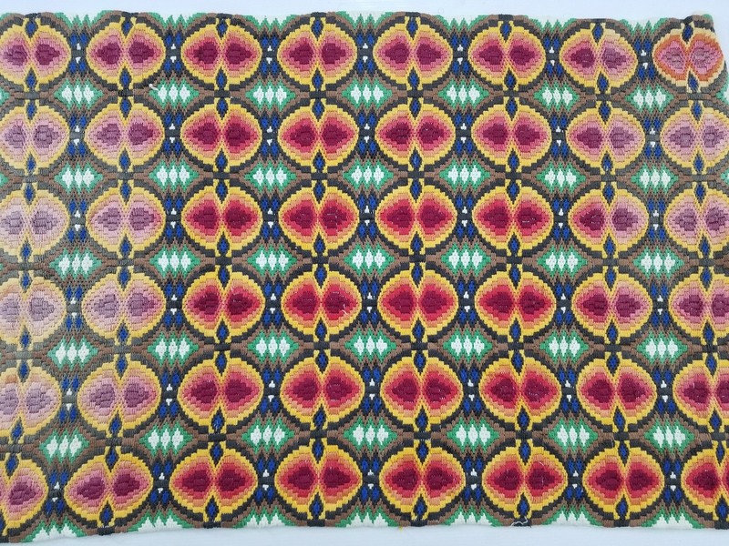 Vintage Italian Bargello Needlepoint Wool Panel 89x59cms gallery