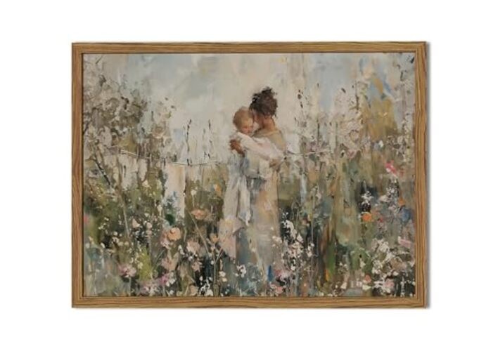 Motherhood Cottagecore Wall Art, Vintage Mothers Day 16"L x 12"W maternal love