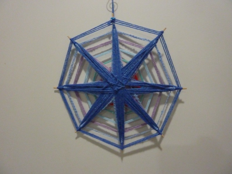 Vintage Woven Wall Hanging BOHO MANDALA 12'' gallery