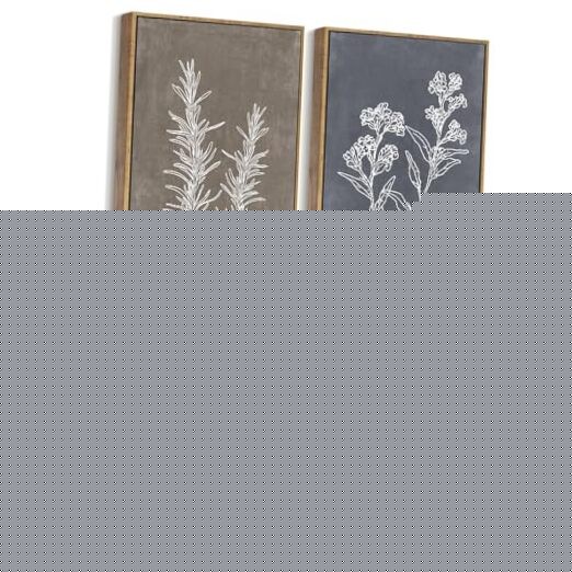Framed Boho Wall Art Set of 4 Wooded Vintage Botanical Prints Retro Plants
