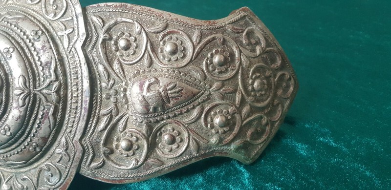 SERBIA ANTIQUE FOLK COSTUME ORNAMENT BELT BUCKLE 1906MARKED KOSOVO METOHIA PAFTA gallery