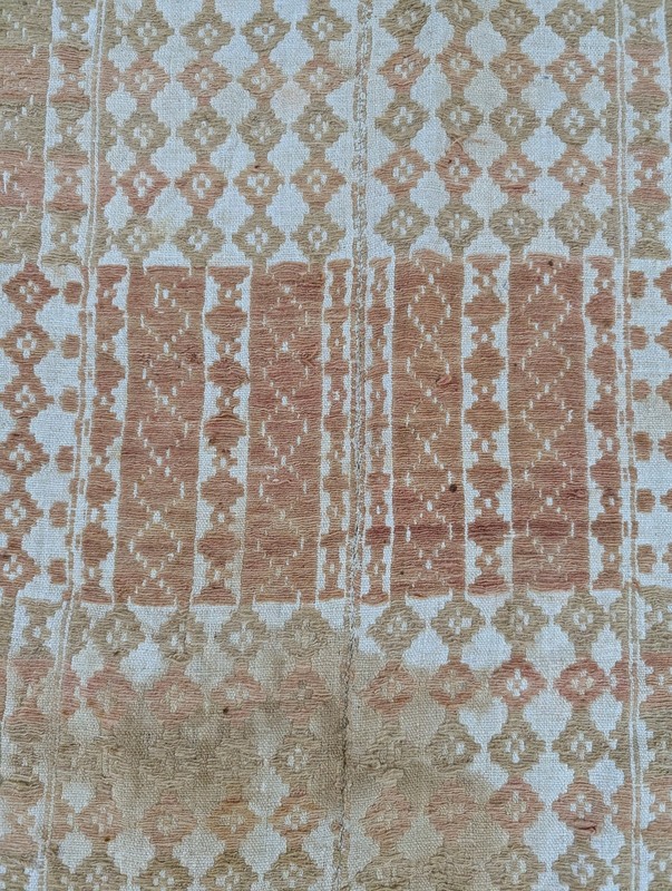 Antique Handwoven Central Asian Geometric Textile Fragment 164x114cm gallery
