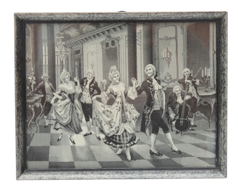 French woven silk picture - French Dance Scene