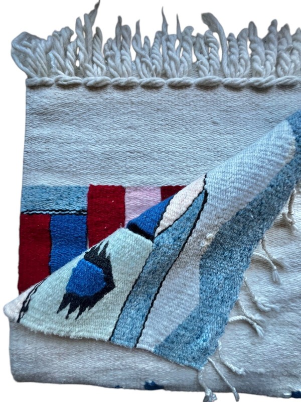 Handwoven Southwestern Style Wall Hanging Or Rug Cactus And Mission Cotton Wool gallery