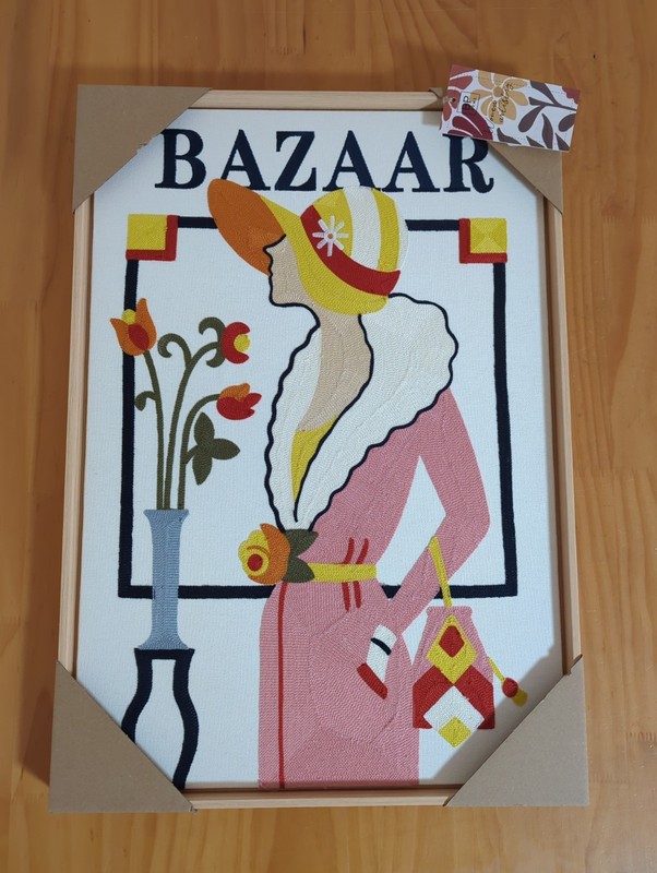 BP Home Textile Framed Embroidery Woven Wall Art Women of Bazaar 18” x 26” NEW