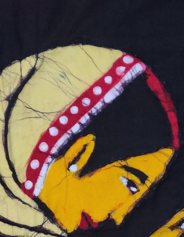 Batik Hand Dyed Wall Art Woman Mother Child Baby Painting Indian Fabric Quilt gallery