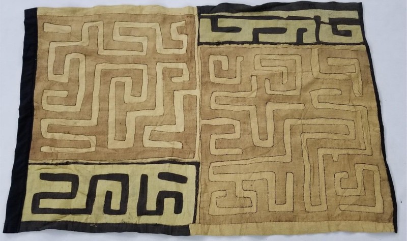 Antique African Handwoven Kuba Cloth 119x82cm