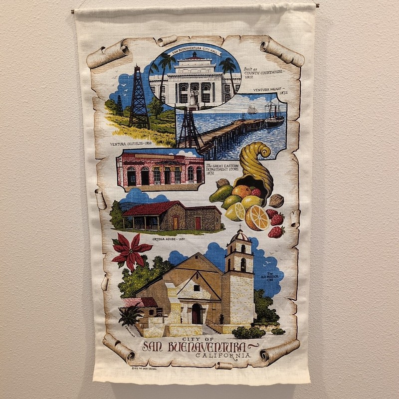 Kay Dee Hand Prints Linen Wall Hanging City Of San Buenaventura California 1975