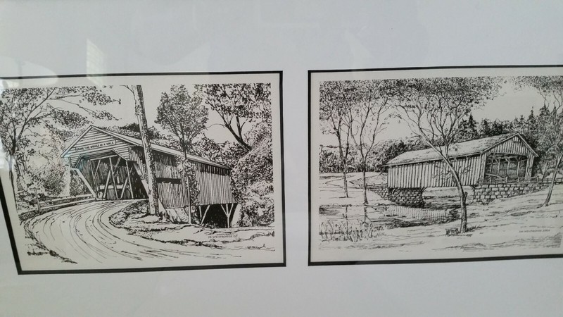 COVERED BRIDGES PRINTS 20 X 11.5 MATTED & FRAMED (METAL) gallery