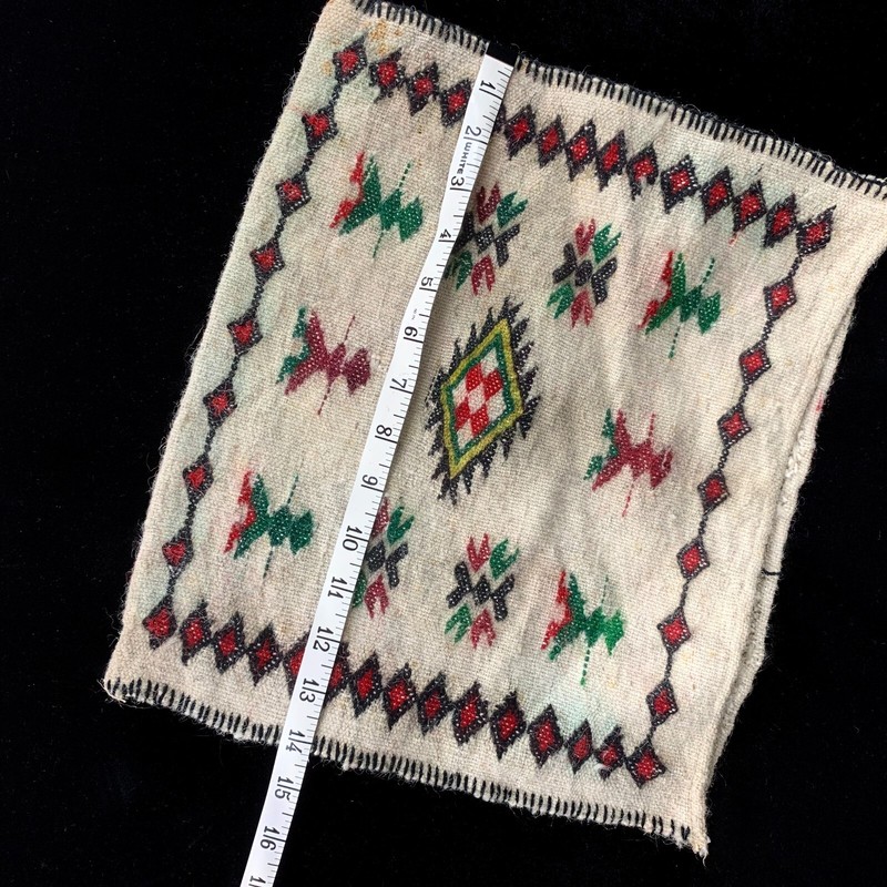 Vintage Off White Ethnic Wool Hand Weaving Bag or Pillow Cover Boho 14 X 12 gallery